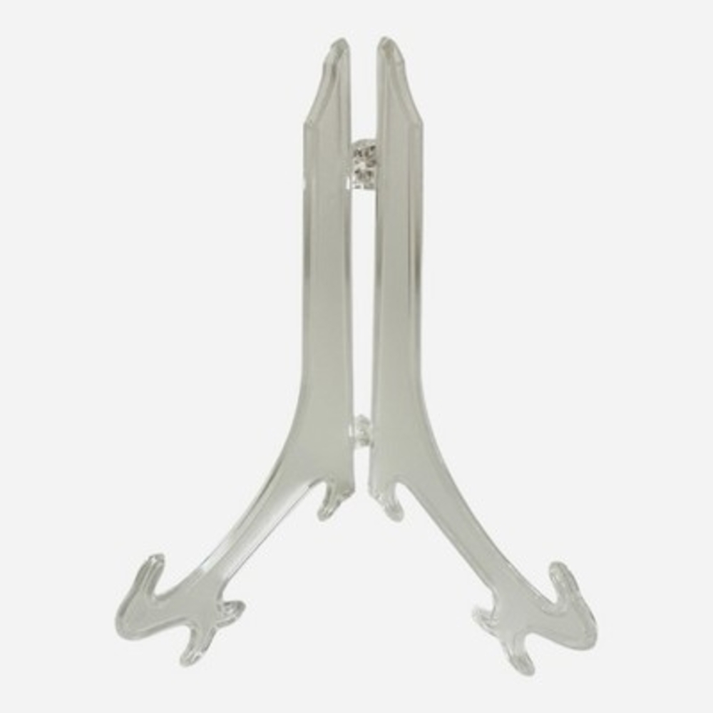 11" Clear Plastic Plate Display Stand Easel Holder Set of 5 Excellent